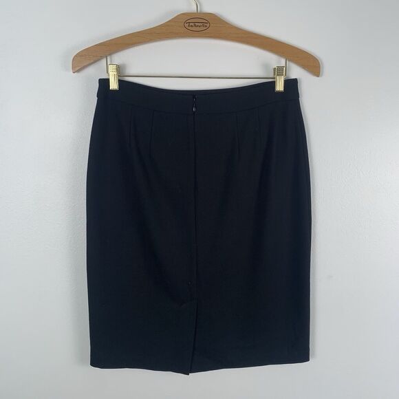Talbots Women 6 Black Refined Ponte Knit Front Bow Detail Pencil Skirt Stretch - Picture 5 of 8
